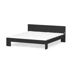 Nils Holger Moormann Bettgestell mit Kopfteil Siebenschläfer schwarz, Designer Christoffer Martens, 192.6x74 cm
