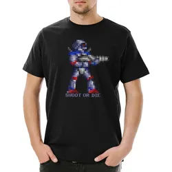 Urban Backwoods Print-Shirt Shoot Or Die Herren T-Shirt Turrican Game Sprite Amiga Figur Robot (1-tlg) Spiel Nerd Geek Gamer schwarz 4XL