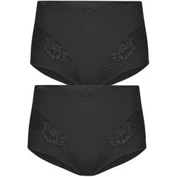 Miederslip SUSA "2er Pack Miederslip London", Damen, Gr. 44, schwarz (schwarz schwarz), Stoff, Obermaterial: 75% Polyamid PA. 25% Elasthan EL., Unterhosen