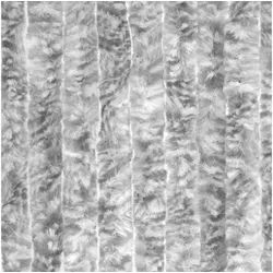 Moritz Türvorhang Flauschvorhang 90 x 200 cm grau weiß (1 St), Hakenaufhängung, Chenille Vorhänge Camping Türvorhang Wohnwagen Wohnmobil Zubehör