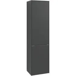 Villeroy & Boch Subway 3.0 Hochschrank, eine Tür Anschlag links und 1 Wäscheklappe, 400x1710x362mm, C59202VR, Farbe: Front/Korpus: Graphite, Griff: Graphite