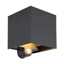 GLOBO LIGHTING LED Außen-Wandleuchte, LED-Leuchtmittel fest verbaut, Warmweiß, Außenleuchte Wandleuchte Wandlampe Gartenleuchte Alu schwarz schwarz