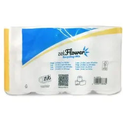 Toilettenpapier, 2-lagig, altweiß, Perforiertes Klopapier mit Dekoprägung, 1 Karton = 8 Packungen à 8 x 250 Blatt