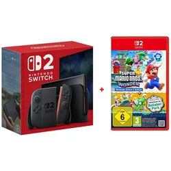 Nintendo Switch 2 Switch 2 Konsole + Super Mario Bros. Wonder Bundle (Bundle), Gaming zuhause & unterwegs schwarz
