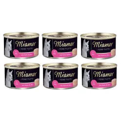 Miamor Feine Filets - Katzennassfutter Hühnerfilets mit Reis 6x 100g Dose