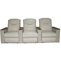 Salottini Polstergarnitur Elektrisches Recliner Kinosofa Portland II Deluxe Sofa mit Motoren, (3-tlg), Kinofunktion mit Motoren, Vollleder beige