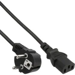 INLINE Netzkabel, Schutzkontakt gewinkelt/C13 St, 1.8m,