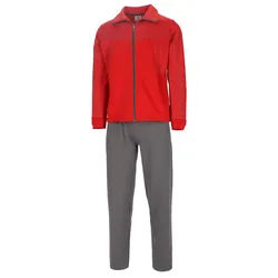 Herbold Sportswear Hausanzug Damen Trainingsanzug Kuranzug modisch (2 tlg) Modisches Design grau|rot 42