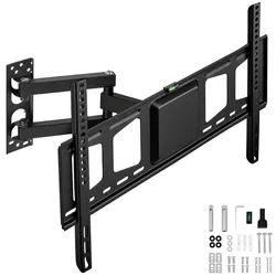 tectake Tv-Wandhalterung, bis 60 kg, schwarz , Schwarz , Metall , Rechteckig , 55x42x66 cm , Wohnzimmer, TV Möbel, TV-Wandhalterung