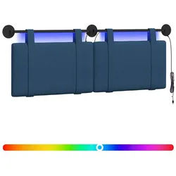 vidaXL Bett Hängendes Kopfteil Mit LED Licht Blau Stoff (1-tlg) blau