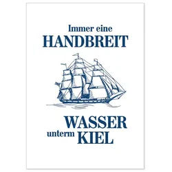 Bow & Hummingbird Postkarte Postkarte Wasser unterm Kiel, 100 % Recyclingpapier