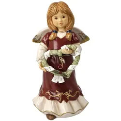 Engelfigur GOEBEL "Engel - Herzliche Weihnachtsmelodie - Jahresengel 2023, Höhe ca. 16 cm", bunt, B:8cm H:16cm T:8,5cm, Steingut, Dekofiguren, Engelfigur, Sammlerfigur, Weihnachtsfigur, Dekofigur aus Steingut, mit Zertifikat