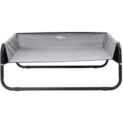 vidaXL Hundekorb 57 x 57 x 24 cm Erhöhtes Hundebett Hellgrau S Oxford-Stoff und Stahl grau