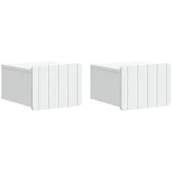 vidaXL Nachttisch Wandmontierter Nachttisch 2 pcs Weiß 33 x 34,5 x 24 cm (2-St) weiß
