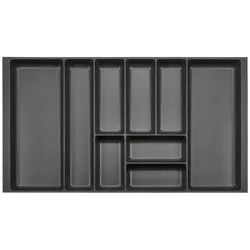 SO-TECH® Besteckeinsatz Orga-Box 2 silbergrau Canvas Leinwand Struktur für Nobilia, Besteckeinsatz 809 mm Breite, Anthrazit grau 80.9 cm x 5.05 cm x 46.1 cm