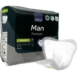 ABENA® Man Premium Formula 1 Inkontinenzeinlagen, grau, Superweiche Slipeinlagen mit Fixierstreifen, 1 Packung = 15 Stück