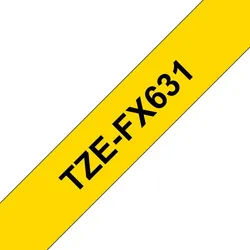 Brother Schriftband TZe-FX631 (lam., flex) Schwarz auf Ge Tintenpatrone gelb