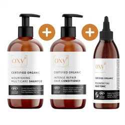 oxy8 Naturkosmetik Set - Perfekt als Geschenk: Shampoo & Hair Conditioner Tonic 625 ml Unisex
