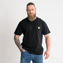 STIER Heavy Tee Pocket organic cotton M Black