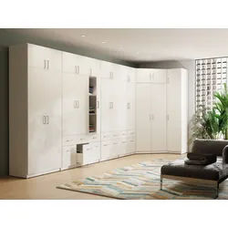 Raumhirsch Furniture Kleiderschrank Aufsatzschrank, Schrankaufsatz, Erweiterung für Kleiderschrank (Maße: 135,6 x 40 x 53,5 cm (3 Türen, zusätzlicher Stauraum) kompakte Bauweise, geeignet für verschiedene Räume weiß 136 cm x 40 cm x 52 cm