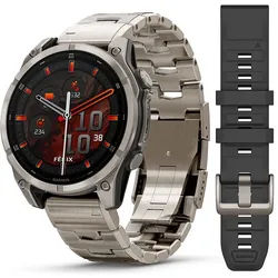 Garmin Smartwatch Fenix 8 - 47 mm AMOLED Sapphire Graphit Titanium Titan 010-02904-40 - silber