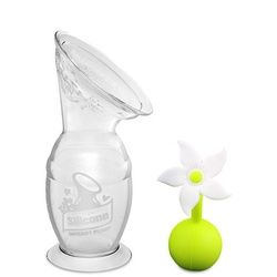 Haakaa Milchpumpe mit Saugfuss + Blumenverschluss Set 1 St weiss
