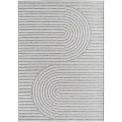 Balkonteppich Bohemian Wetterfest Waschbar Strapazierfähig Terrasse Garten Schadstoffgeprüft Grau 200x290 cm – VENTOUX von Kadima Design
