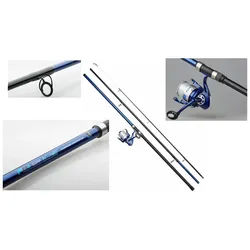DAM Fishing Brandungsrute DAM SET - FP2 Surfcasting-Combo 4,2m - Rute+Rolle+Schnur, Moderne blaue Farbe