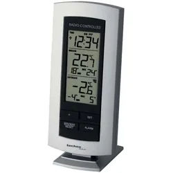 technoline WS 9140 Wetterstation (inklusive Außensender, mit DCF-77 Funkuhr) silberfarben