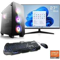 CSL Gaming-PC-Komplettsystem "Theseus V24679", Energieeffizienz: D (A-G), schwarz, Microsoft Windows 11 Home (64 Bit), 32 GB RAM 1.000 GB SSD, Computer_Komplettsysteme