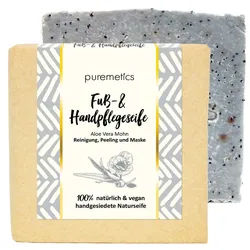 puremetics - Fuss- & Handpflegeseife 'Aloe Vera Mohn' 100 g