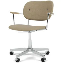Audo - Co Task Bürostuhl mit Armlehnen, beige (Stoff Audo Bouclé 02)