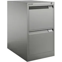 Bisley Hängeregistraturschrank A4, einbahnig, 2 Schübe silber, 41.3x71.1x62.2 cm