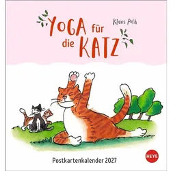 HEYE Monatskalender Puth Yoga für die Katz Postkartenkalender 2027