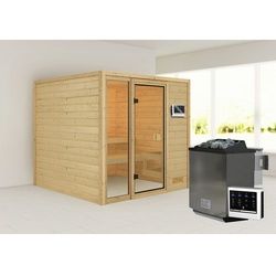 WOODFEELING Sauna »Jutta«, inkl. Saunaofen mit externer Steuerung, für 4 Personen - beige