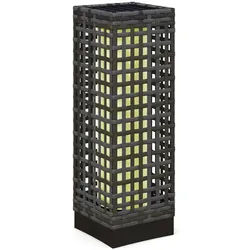 Outsunny Solarleuchte, für Balkon, Terrasse, Stahl, Grau, 15,5 x 15,5 x 46 cm , Kunststoff , LED integrated , 15.5x46x15.5 cm , Lampen & Leuchten, Außenbeleuchtung, Außenleuchten