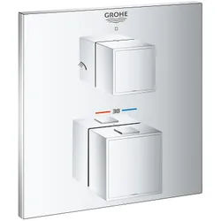 GROHE Grohtherm Cube Thermostat-Brausebatterie mit integrierter 2-Wege-Umstellung Unterputz 24154000, Badarmaturen, chrom