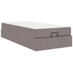 vidaXL Bett Bettgestell mit Matratze 2 pcs Taupe Stoff (2-tlg)
