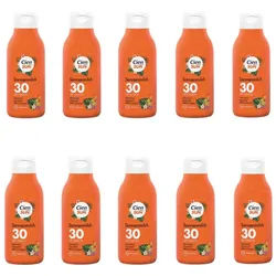 Cien Sonnenschutzmilch Cien Sun Sonnenmilch LSF 30, UVA UVB Schutz 250ml x10, Spar- Mehrfachpackung, 10x 250ml Sonnenmilch LSF 30, Sofortschutz, Wasserfest, 24h Feuhtigkeit