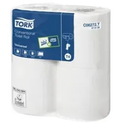 Tork Universal Toilettenpapier, Nachfüllrollen für T4 Systeme, 1 Paket = 12 Packungen à 4 x 198 Blatt