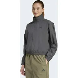 Sweatjacke ADIDAS SPORTSWEAR "W CT WV Z TT", Damen, Gr. S, grau six, Obermaterial: 100% Polyamid, angesetztes Bündchen, Sweatjacken Sweatjacke