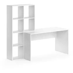 Vicco Schreibtisch Mara Weiß 166.8 x 59 cm , Holzwerkstoff , Rechteckig , 166.8x143x59 cm , Büromöbel, Schreibtische, Schreibtische