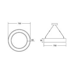 BRUMBERG Biro Circle Ring5 up/down Ø 75 cm on/off weiß 840