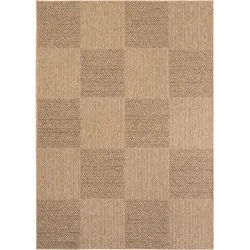 Küchenteppich Naturlook Robust Waschbar Strapazierfähig Terrasse Garten Beige 280x370 cm OEKO-TEX Gekettelt – ARLBERG von Kadima Design