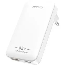 A65Q 65W GaN Travel Wall Charger USB-A / USB-C PD Ultra-Thin EU / US - White