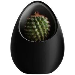 Shapes - Decorations Blumentopf Nuvia Planter – Inspired by the idea of a nest. (Topf und Einsatz), Two-Tone Design grau|schwarz 16 cm