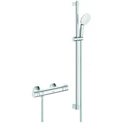 Grohe Grohtherm 800 Thermostat-Brausebatterie, mit Tempesta Brausestangenset 900mm, 2 Strahlarten Rain/Jet, Chrom, 34566002 34566002