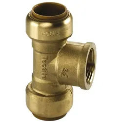 Kupfer Steckfitting Tectite T-Stück Innengewinde 15 mm - 1/2" - 15 mm DVGW