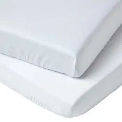 Homescapes Baby-Spannbettlaken 2er-Set, Bio-Baumwolle, 60/120 cm , Weiß , Textil , Rechteckig , 60x120 cm , Oeko-Tex® , Schlafen, Babybettausstattung, Kinderspannleintücher