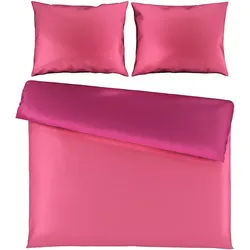Novel Wendebettwäsche , Pink, Beere , Textil , 200x200 cm , Oeko-Tex® Standard 100 , edel glänzend , Heimtextilien, Bettwäsche & Leintücher, Bettwäsche, Wendebettwäsche